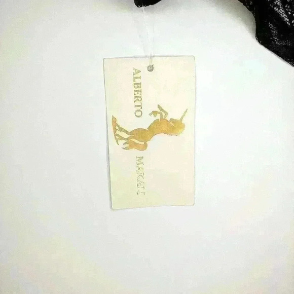 ALBERTO Makali Black Lace Pattern Open Blouse S - Picture 2 of 7